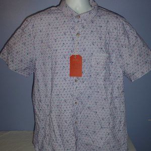 Bruno Milano Modern Fit Blue Yonder Sailfish Geometric S/S Pocket Shirt XL